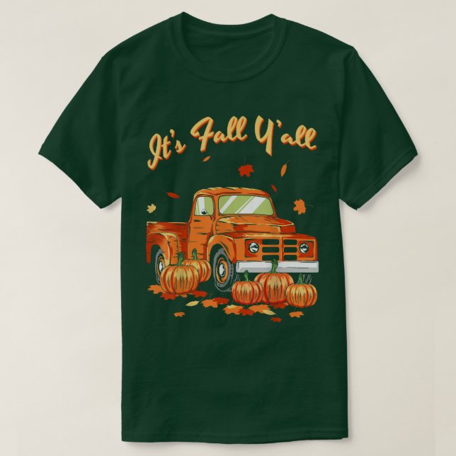 Camiseta O Caminhão de Pumpkin Fall Cai (Frente do Design)