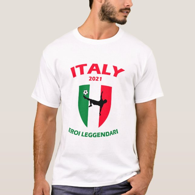 Camiseta O campeão de futebol italiano 2021 Os heróis lendá (Frente)