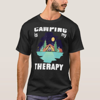 Camiseta O Camping É Minha Terapia Rv Van Camping Frase Fel