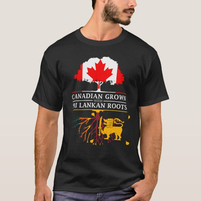 Camiseta O canadense crescido com Sri Lankan enraíza   Sri (Frente)
