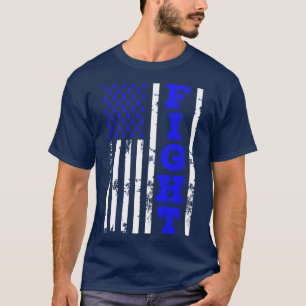 Camiseta O Cancer Colon Combateu A Bandeira Americana 4º De
