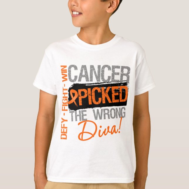 Camiseta O cancer da leucemia escolheu a diva errada (Frente)