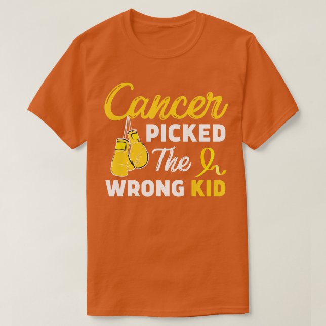 Camiseta O Cancer das crianças escolheu o Cancer de infânci (Frente do Design)