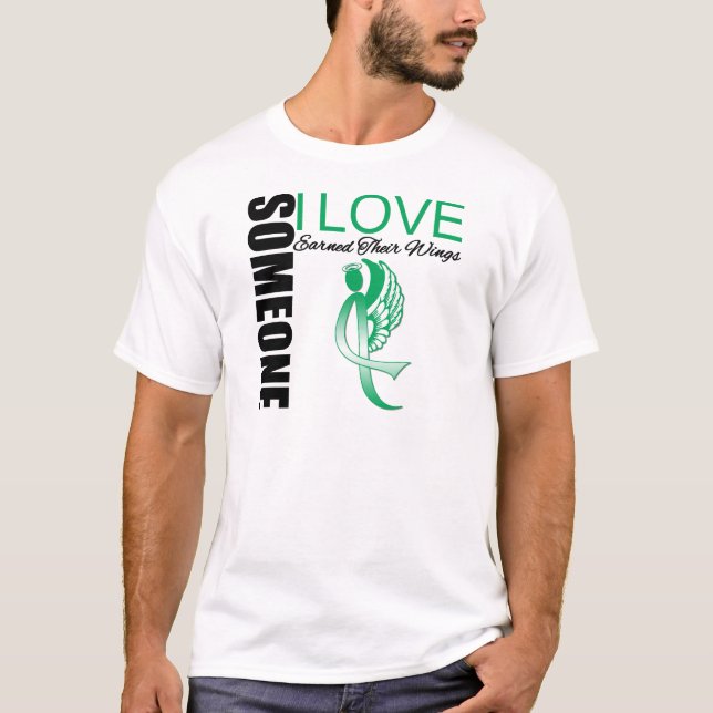 Camiseta O câncer de figado alguém amor de I ganhou suas (Frente)