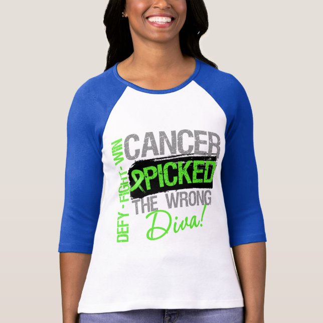 Camiseta O cancer escolheu o linfoma errado de Non-Hodgkins (Frente)