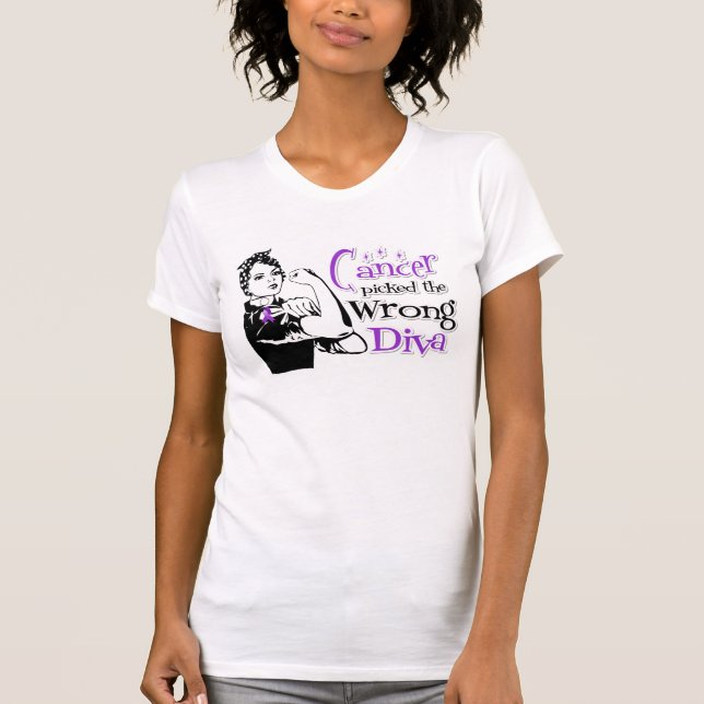 Camiseta O Cancer GIST Pegou O Diva Errado (Frente)