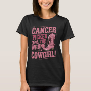 Camiseta O cancer Pegou A Garota Errada! Laço Rosa