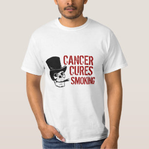 Camiseta O cancer Prepara O Crânio Fumante com Chapéu Super