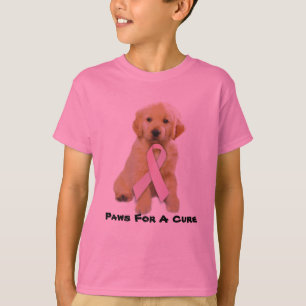 Camiseta O cancro da mama do golden retriever caçoa o