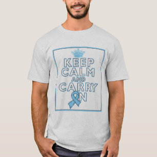 Camiseta O cancro da próstata mantem a calma e continua