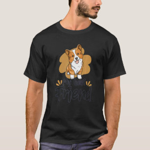 Camiseta O Cão da Minha Melhor Amiga Mulheres Corgi Amor p