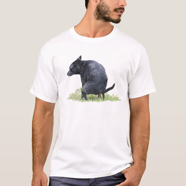 Camiseta O cão de Pooping Ponders (Frente)
