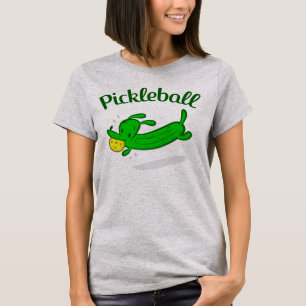 Camiseta O cão do Pickleball das mulheres conserva o