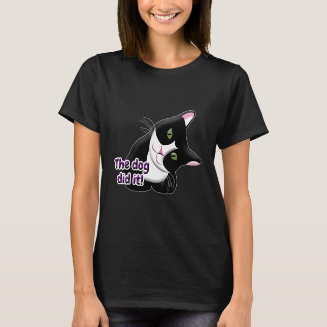 Camiseta O cão fez isso, Cat (Frente)
