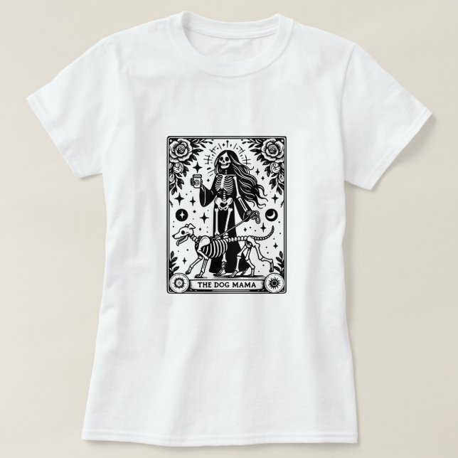 Camiseta O Cão Mama Tarot Dog Walker (Frente do Design)