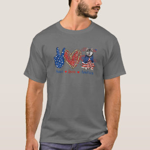 Camiseta O Cão Rouco Da Paz E A Bandeira Patriótica Da Amér