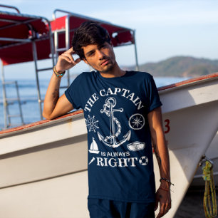 Camiseta O capitão é sempre - capitão Engraçado - marin