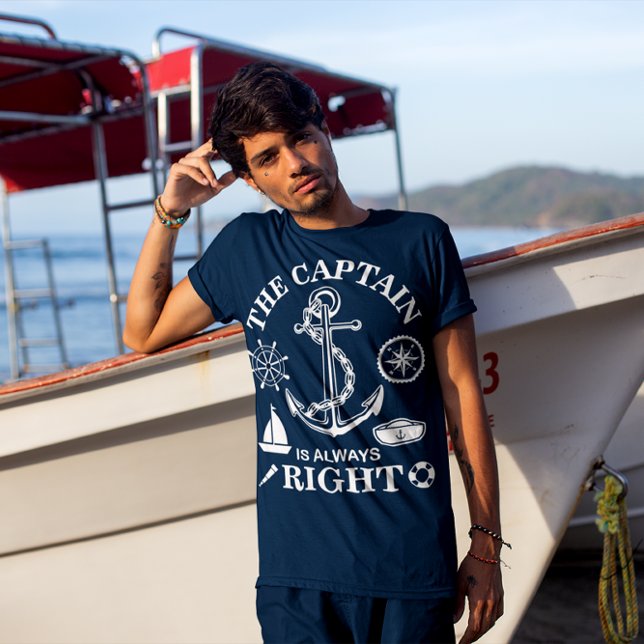 Camiseta O Capitão está sempre certo - Capitão Engraçado -  (Criador carregado)