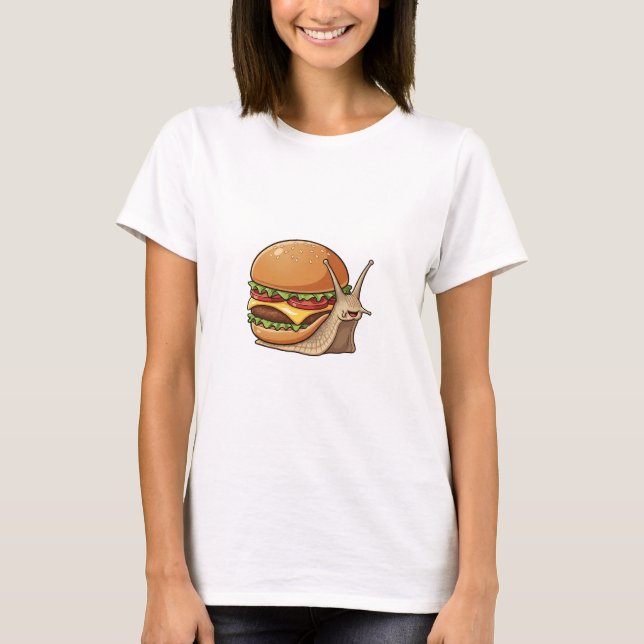 Camiseta O Caracol-Hamburger Feliz (Frente)