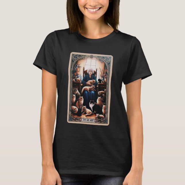 Camiseta O Cartão De Dama De Gato (Frente)