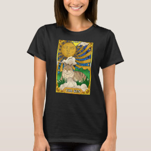 Camiseta O Cartão de Tarô da Arcana-de-Gato-Sol Místico Wic