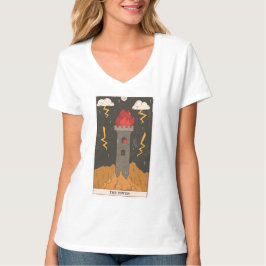 Camiseta O cartão de tarô Torre moderno da Arcana Major