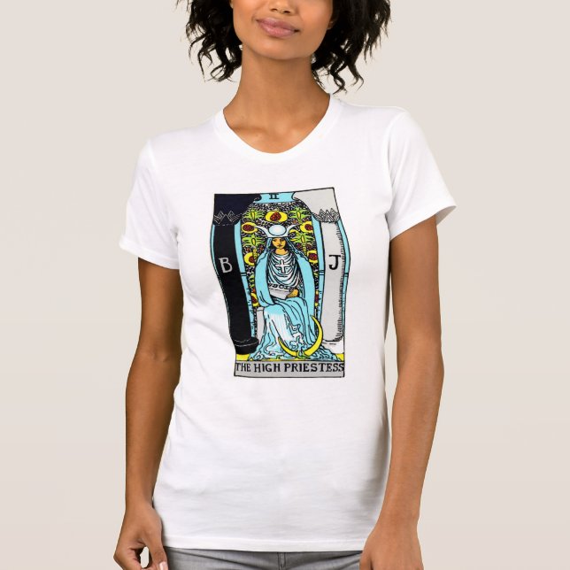 Camiseta O cartão de Tarot alto da sacerdotisa (Frente)