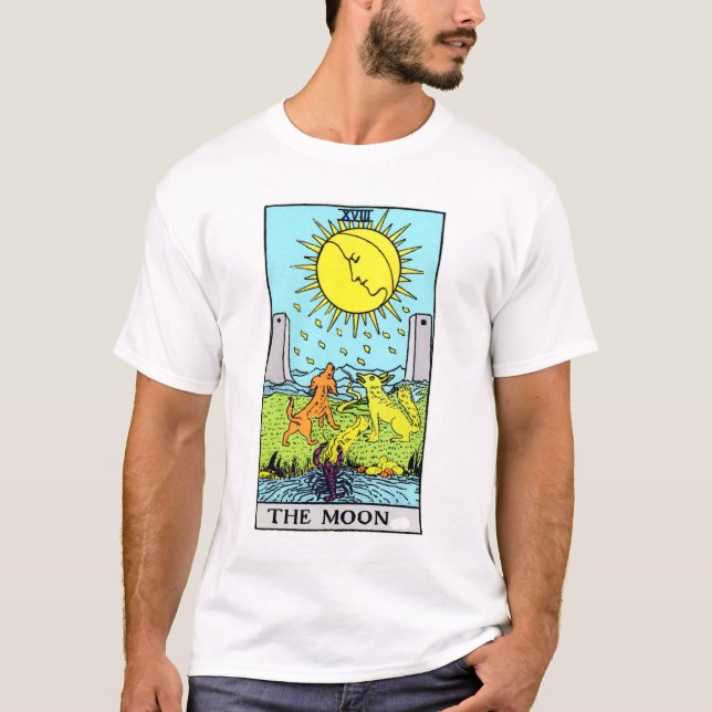 Camiseta O cartão de Tarot da lua (Frente)