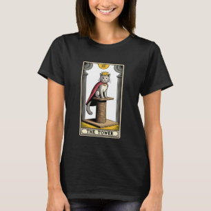 Camiseta O cartão de tarot do gato da torre Árvore de arran