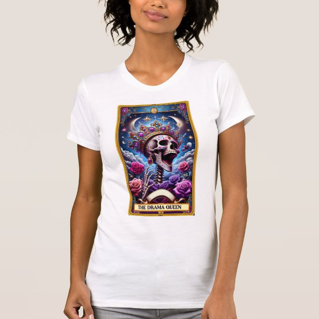 Camiseta O Cartão Drama Queen Tarot (Frente)