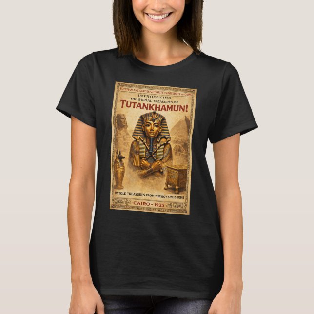 Camiseta O Cartaz da Exposição "Tutancâmon 1925" (Frente)