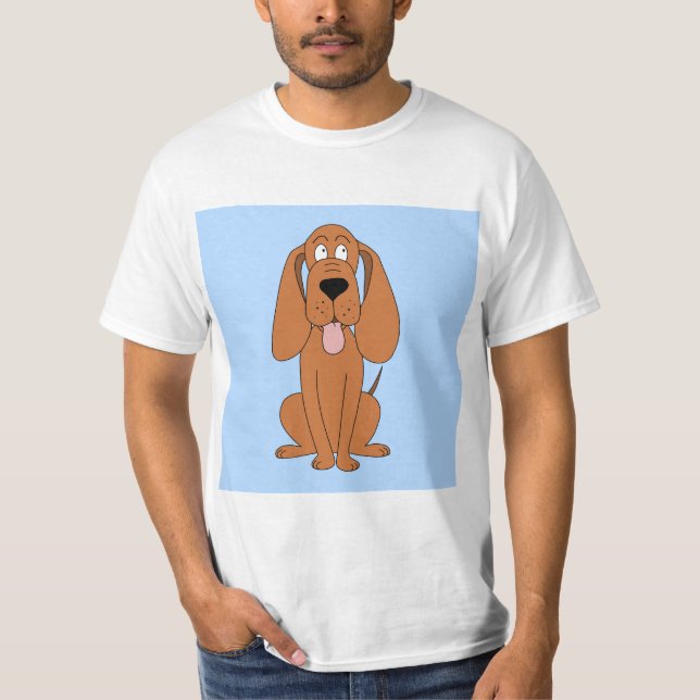 Camiseta O Cartoon Brown Dog. Hound. (Frente)