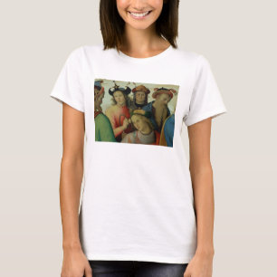 Camiseta O casamento do Virgin, detalhe dos pretendentes,