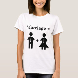 Camiseta O casamento iguala um homem mais uma mulher