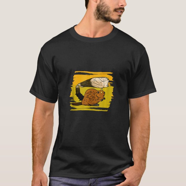 Camiseta O Castor Engraçado Entra Na Cabeça (Frente)