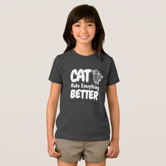 Camiseta O Cat Torna Tudo Melhor - Personalizar (Frente Completa)