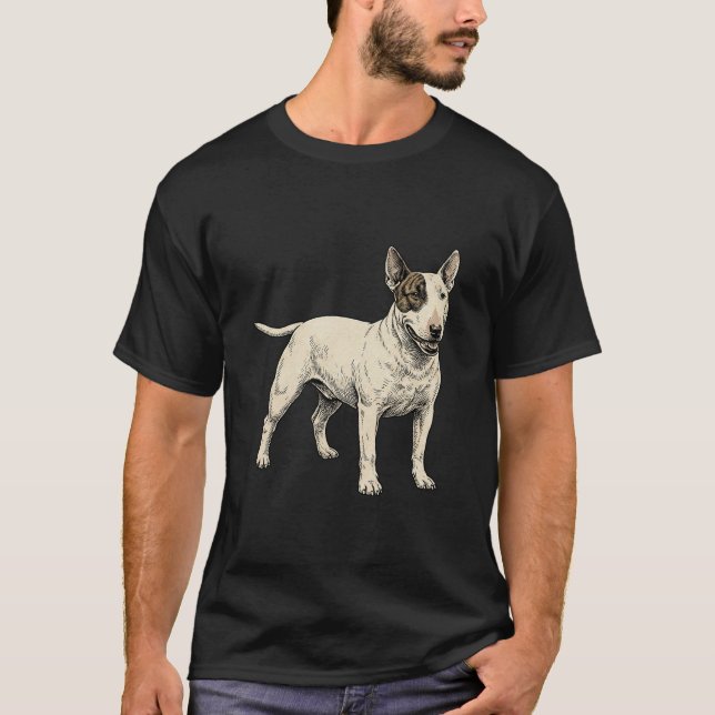 Camiseta O Cavaleiro Branco: Bull Terrier Distinctivo (Frente)