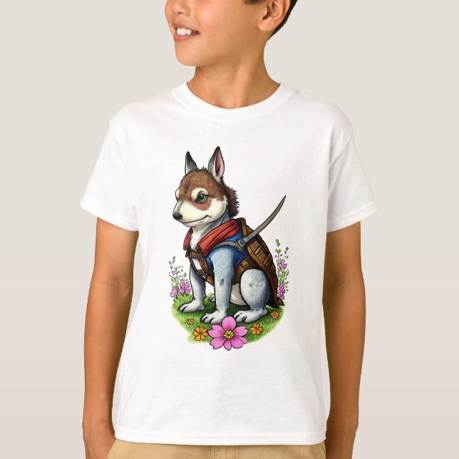 Camiseta O Cavaleiro do Cachorro | Arte AI (Frente)