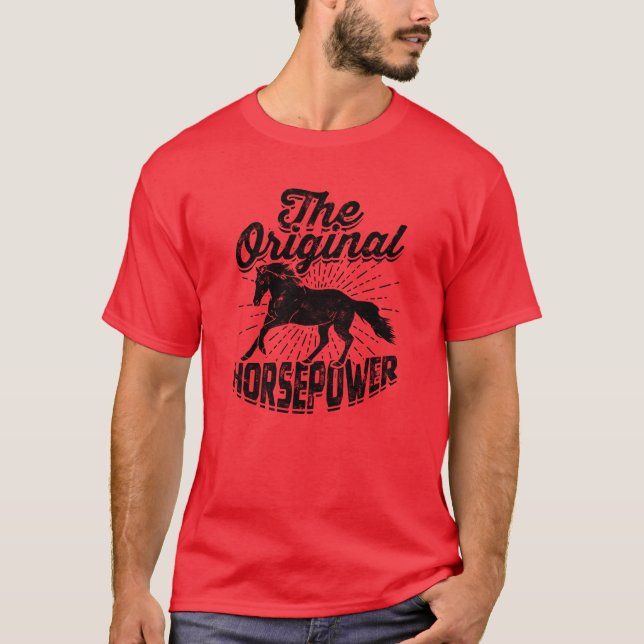 Camiseta O cavalo de potência original (Frente)