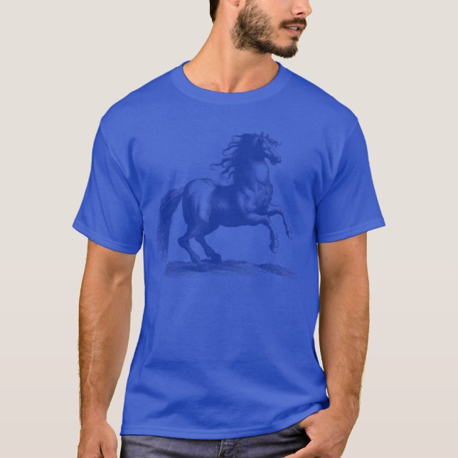 Camiseta O Cavalo Levanta Suas Pernas da Frente com graça (Frente)