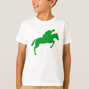 Camiseta O cavalo que salta - verde de grama