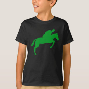Camiseta O cavalo que salta - verde de grama
