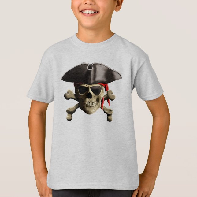 Camiseta O Caveira Pirata do Jolly Roger (Frente)