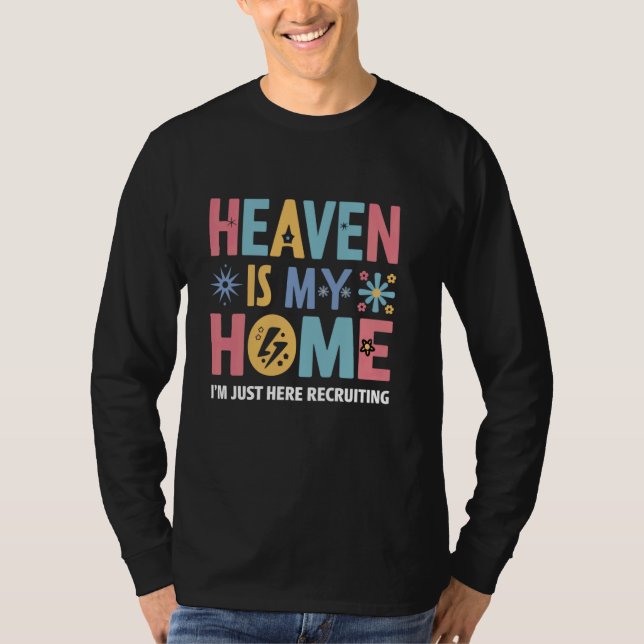 Camiseta O Céu É A Minha Religião Cristã Retrovertida. (Frente)