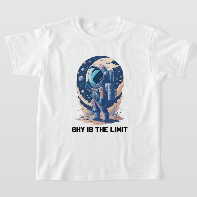 Camiseta O céu é o limite com astronauta (Postura )