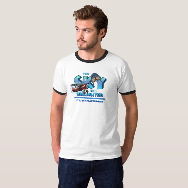 Camiseta O Céu é o meu Playground | Dedo masculino (Frente Completa)