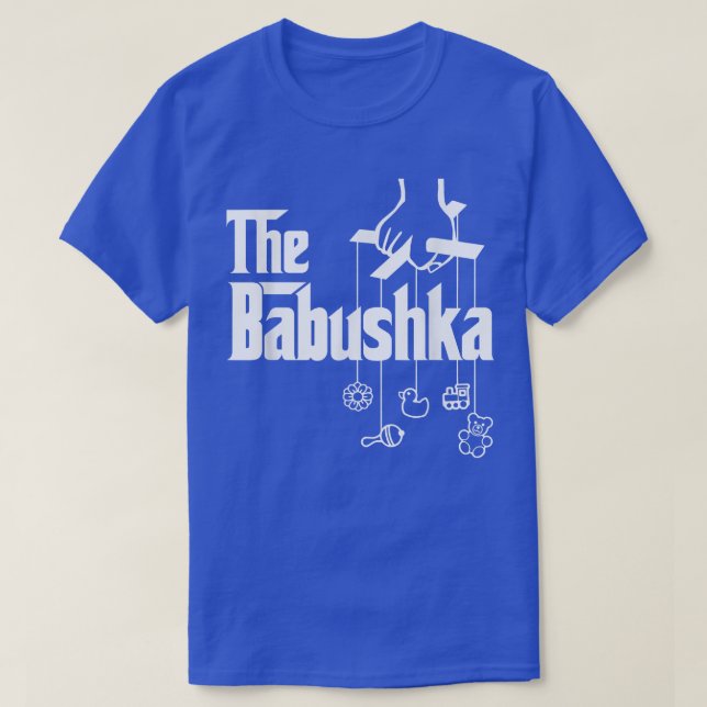 Camiseta O Chá de fraldas da Avó Russa de Babushka  (Frente do Design)