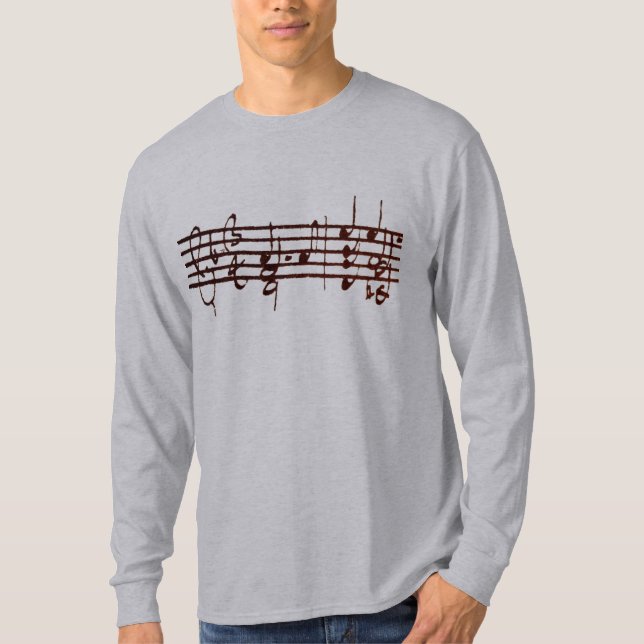 Camiseta O Chaconne de Bach para o violino - primeiras 2 (Frente)