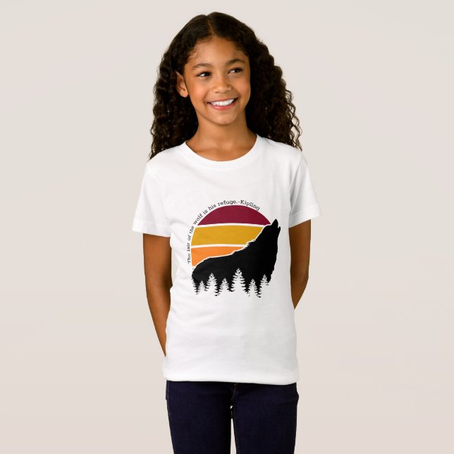 Camiseta O chão do lobo é seu refúgio Retro Sunset (Frente Completa)