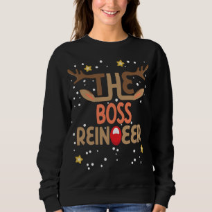 Camiseta O Chefe Reindeer Matching Family - Christma Engraç
